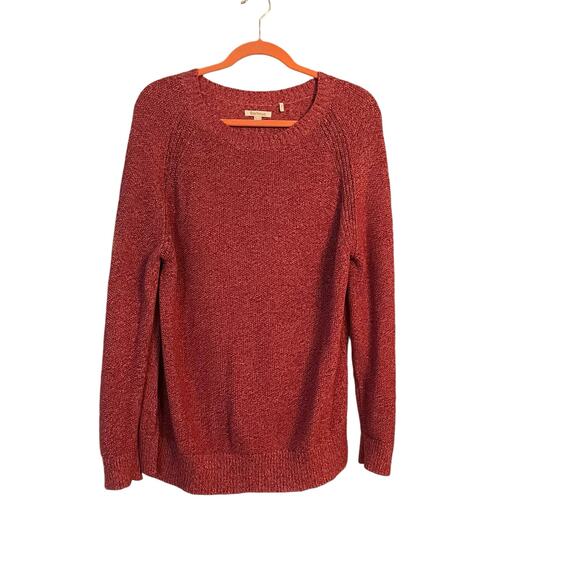 Barbour Red Crewneck Sweater long Sleeve Womans 10 Minimalist Outdoorsy Classic - Picture 1 of 9